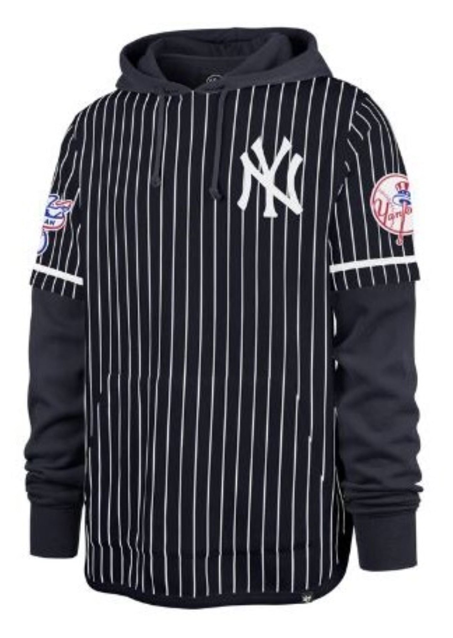 '47 MLB New York Yankees Pinstripe LC Double Header Shortstop Pullover Hoodie - Royal Blue