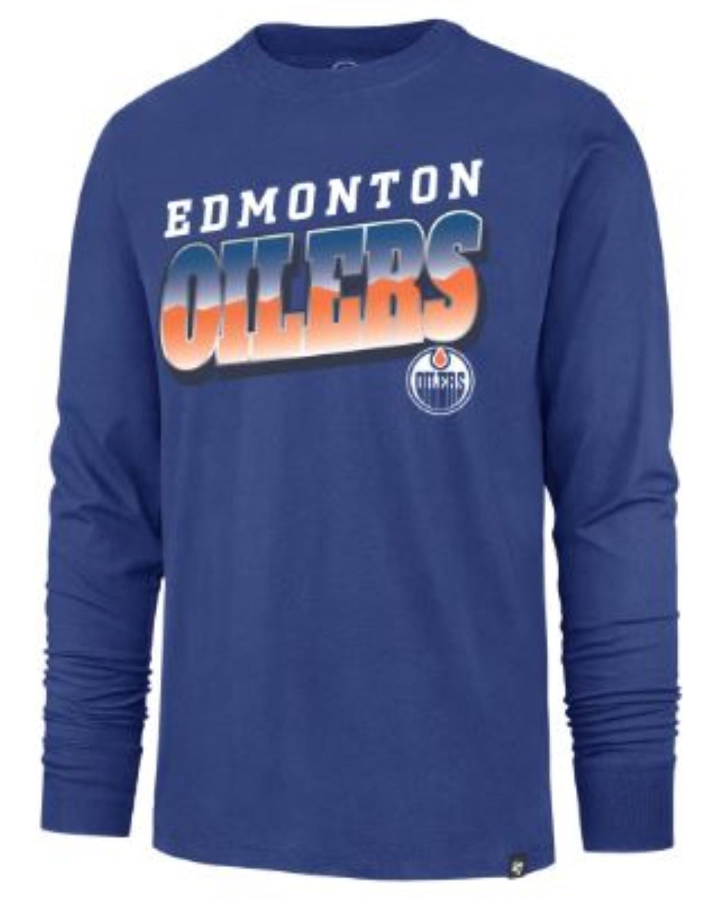 '47 NHL Edmonton Oilers Polished Long Sleeve Tee - Blue