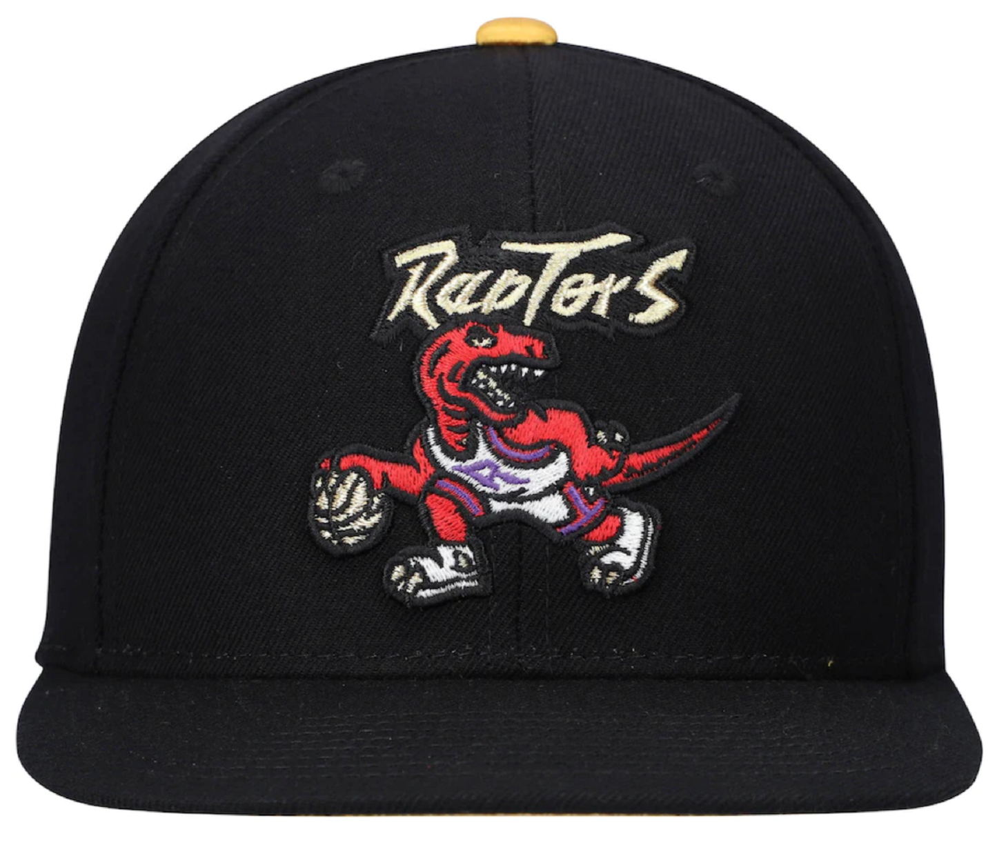 Men's Mitchell & Ness Black Toronto Raptors Dribble Gold Tip II - Snapback Hat