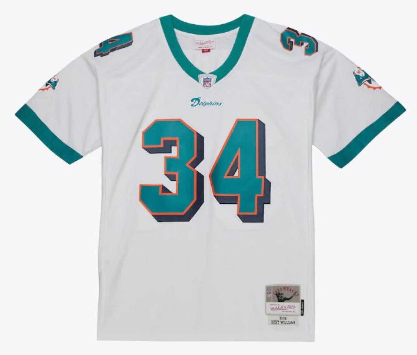 Mitchell & Ness NFL Ricky Williams Miami Dolphins 2002 Legacy Player Jersey - White/Teal