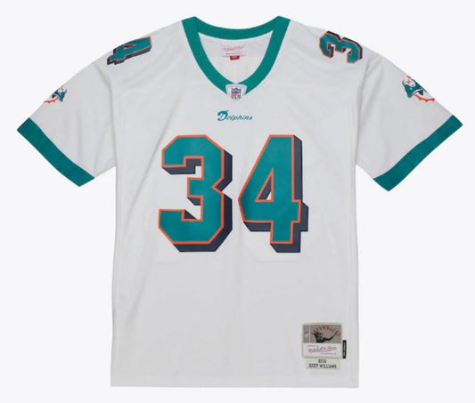 Mitchell & Ness NFL Ricky Williams Miami Dolphins 2002 Legacy Player Jersey - White/Teal