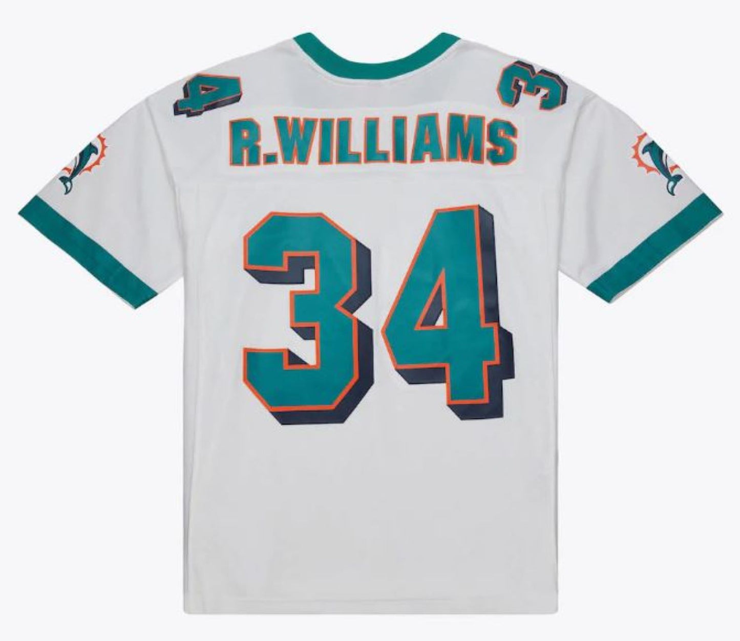 Mitchell & Ness NFL Ricky Williams Miami Dolphins 2002 Legacy Player Jersey - White/Teal