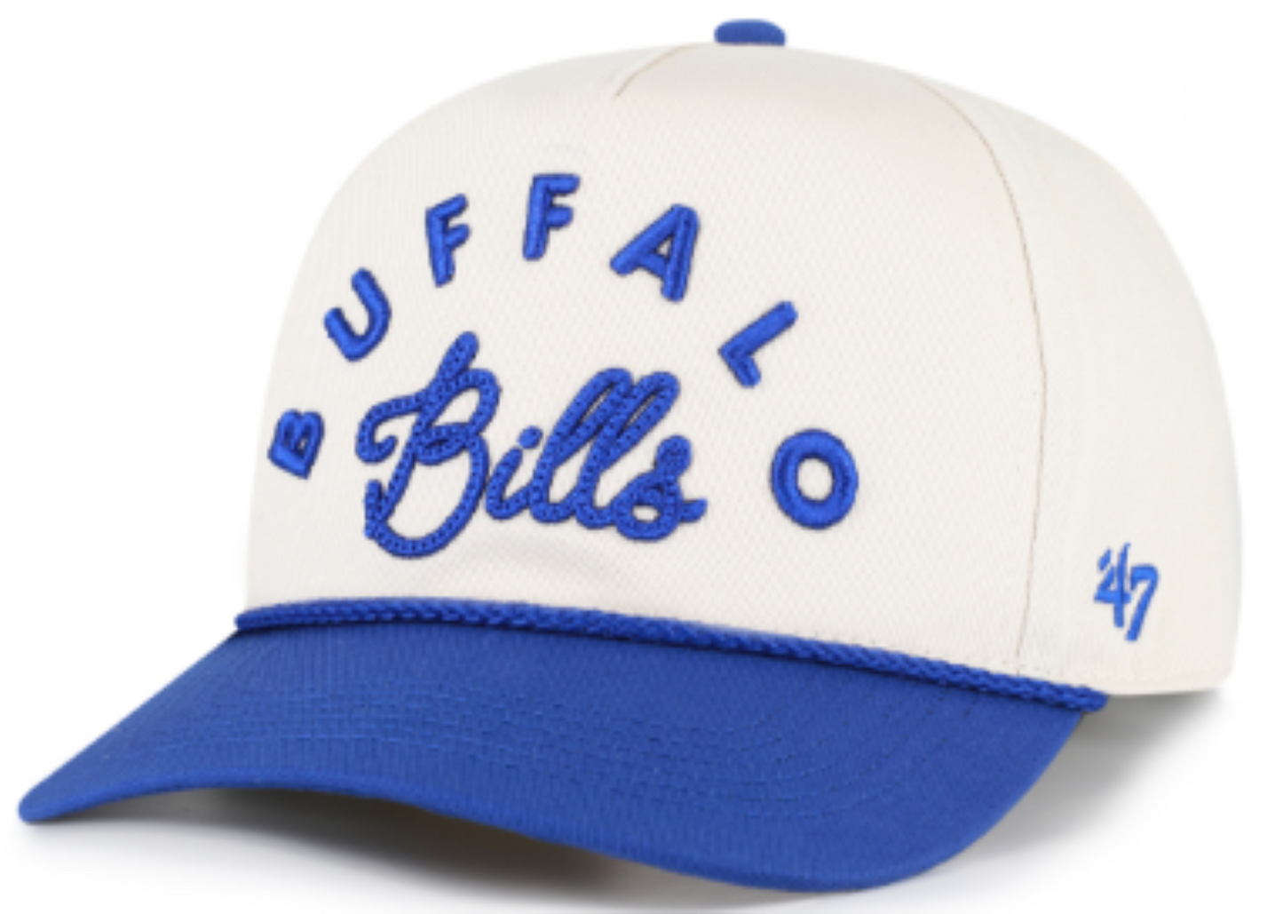 ’47 NFL Buffalo Bills Women's Rope Script Hitch RF Adjustable Hat - White/Blue