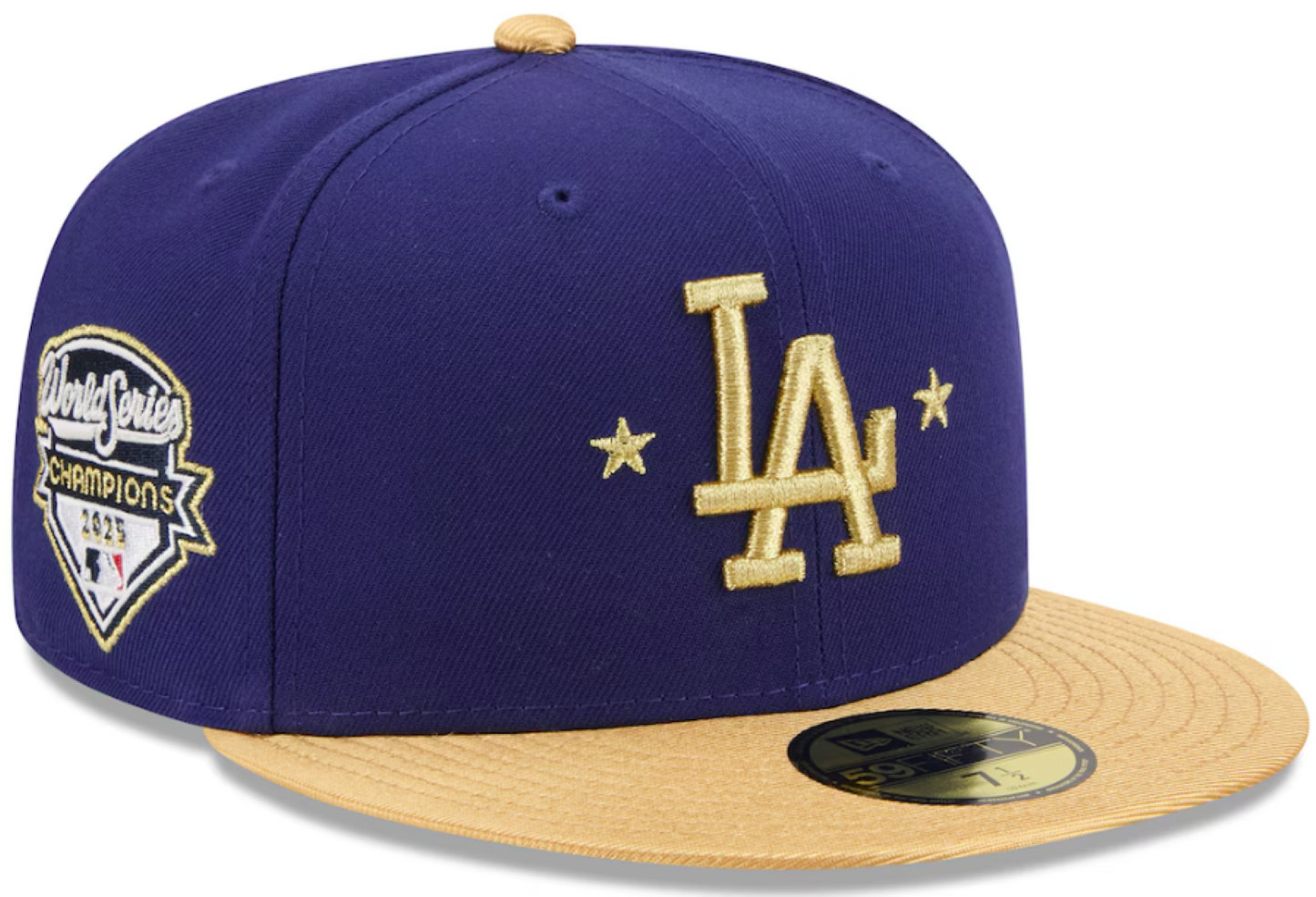 New Era 59FIFTY MLB Los Angeles Dodgers 2025 World Series Champions Fitted Hat - Royal Blue/Gold - The Sports Collection