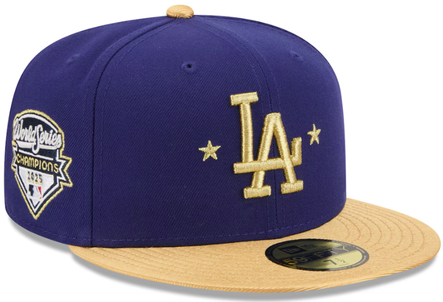 New Era 59FIFTY MLB Los Angeles Dodgers 2025 World Series Champions Fitted Hat - Royal Blue/Gold - The Sports Collection