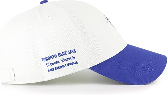 47 Clean Up MLB Toronto Blue Jays Contemporary Embroidered Team Logo Baseball Hat - White/Blue