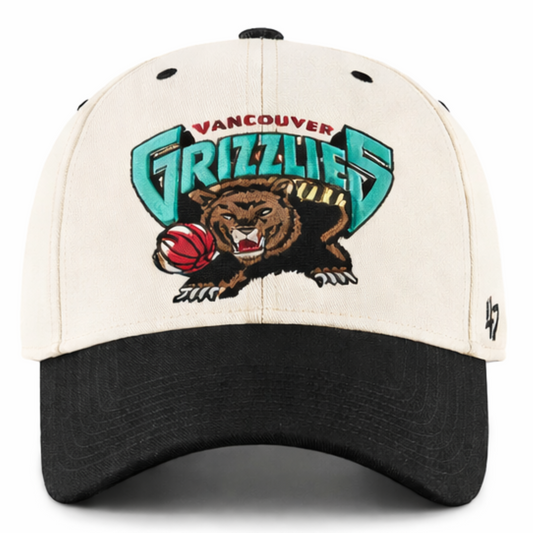 '47 NBA Vancouver Grizzlies Sure Shot Two Tone MVP Adjustable Cap - White/Black