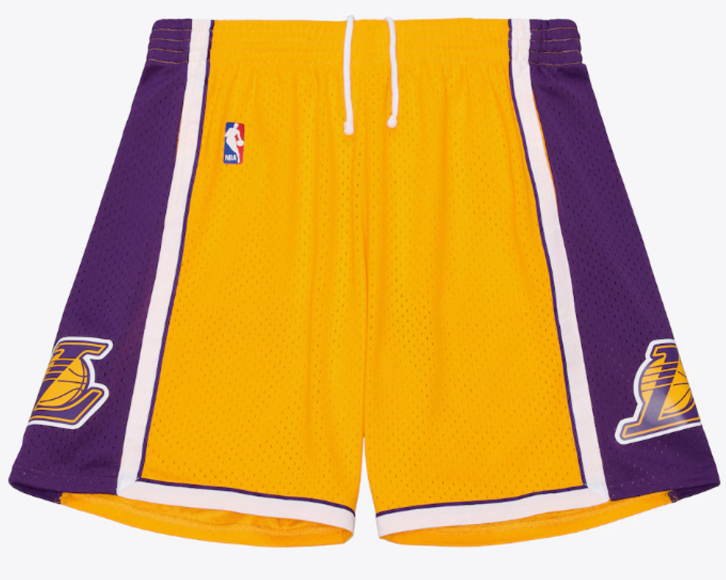 Men's Mitchell & Ness Los Angeles Lakers 2009/10 Hardwood Classics Swingman Shorts - Yellow/Purple