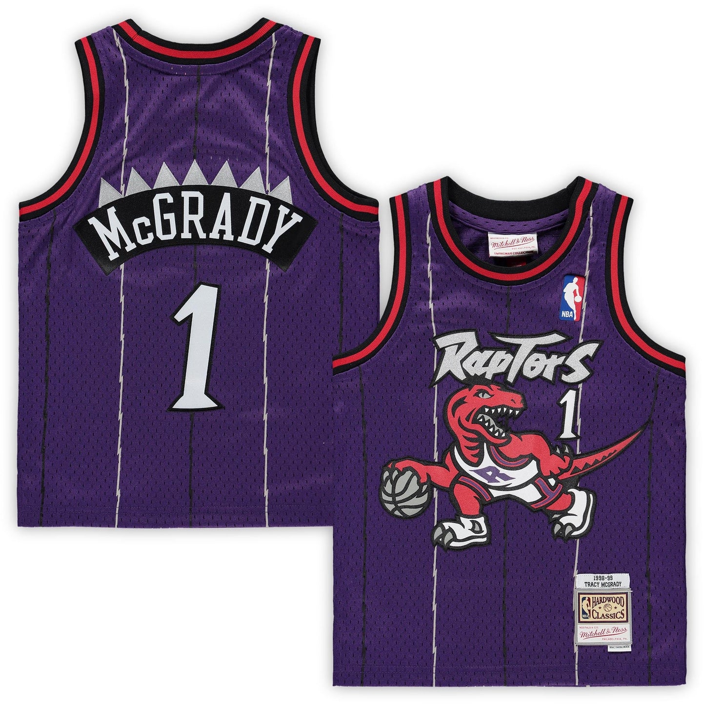 Youth Tracy McGrady #1 Toronto Raptors Mitchell & Ness Swingman Jersey - Purple