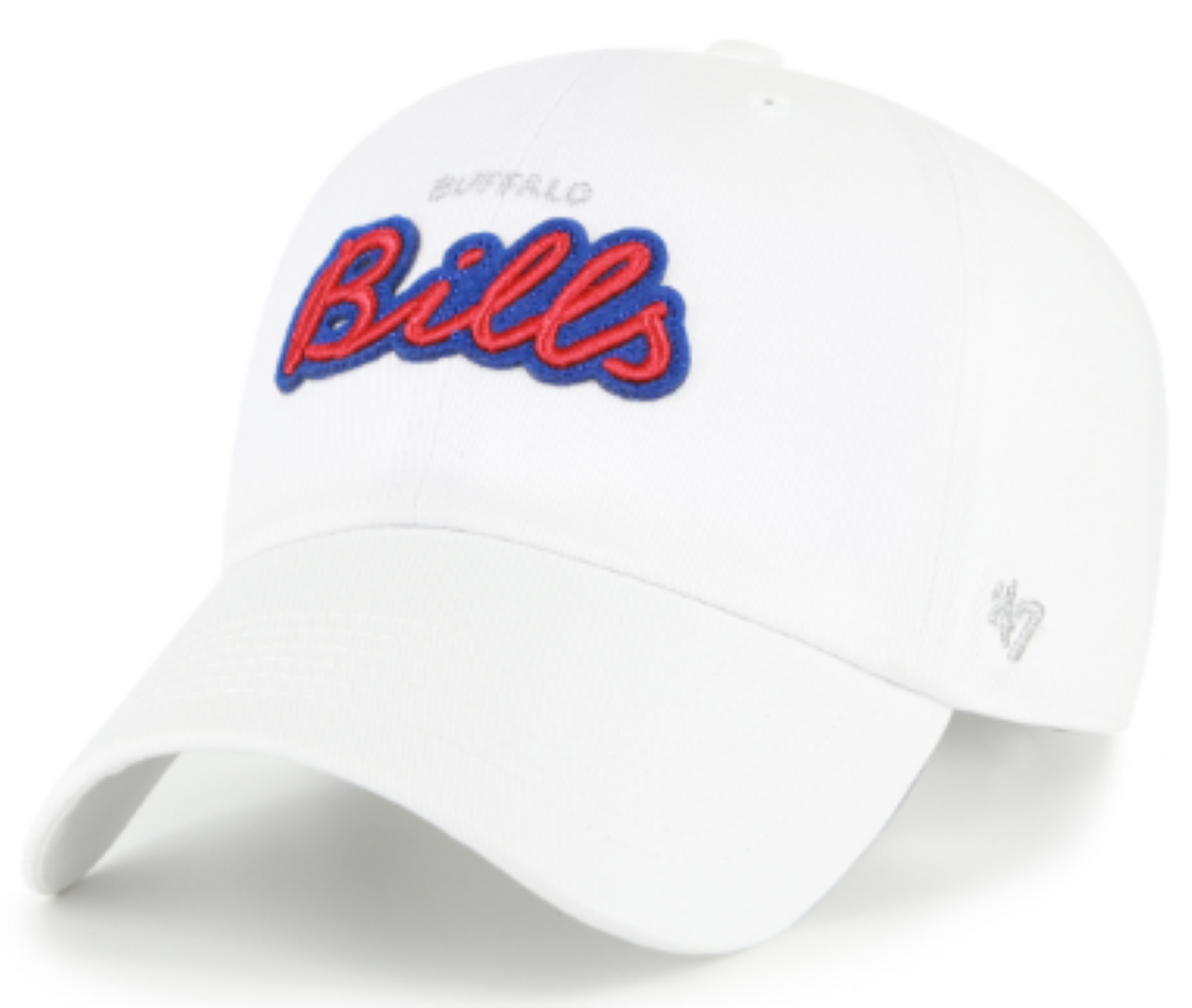'47 NFL Buffalo Bills Women's Trendy Script Clean Up Sandstone Hat - White