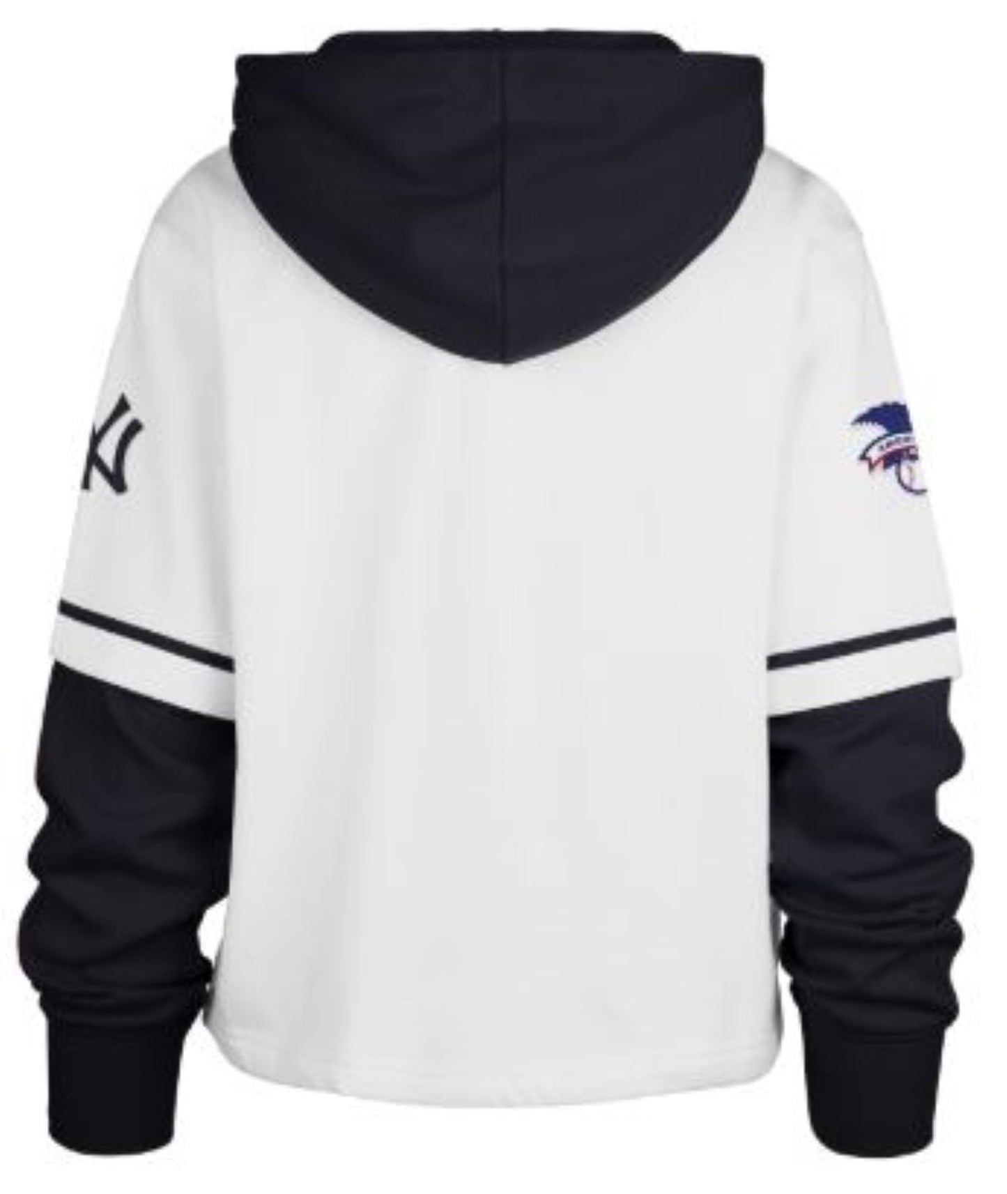 47 MLB New York Yankees Women's Cropped Trifecta Shortstop Hoodie - White/Black