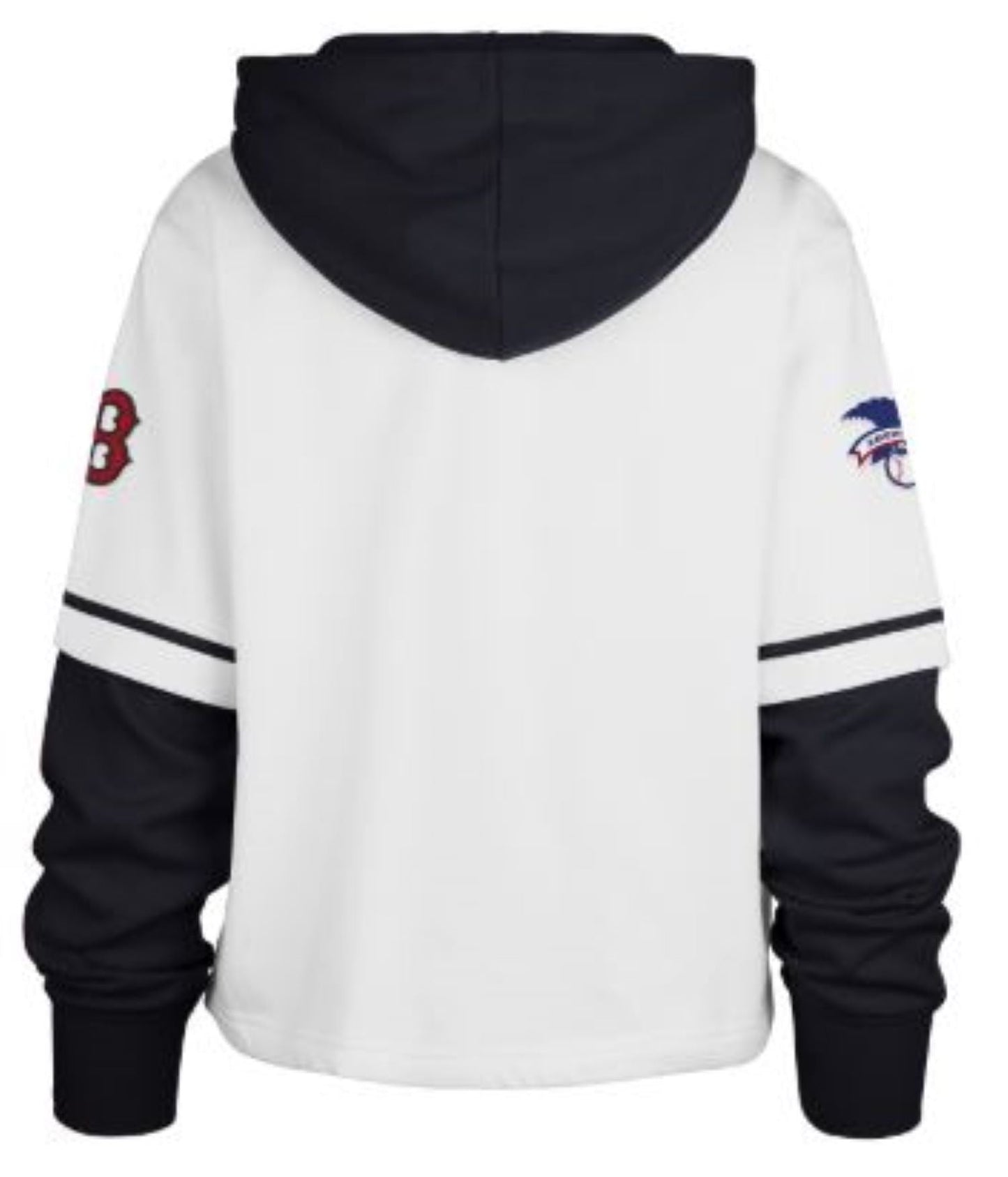 47 MLB Boston Red Sox Women's Cropped Trifecta Shortstop Hoodie - White/Black