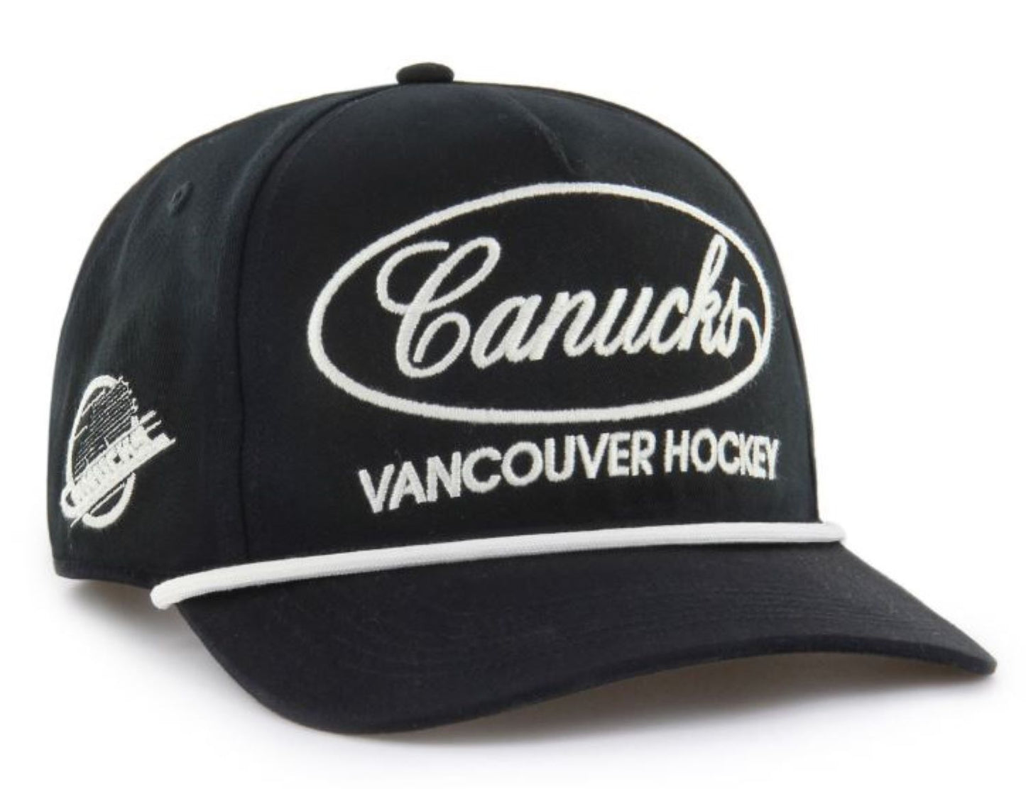 '47 NHL Vancouver Canucks Foundational Hitch RF Adjustable Snapback Hat - Black/Sandstone