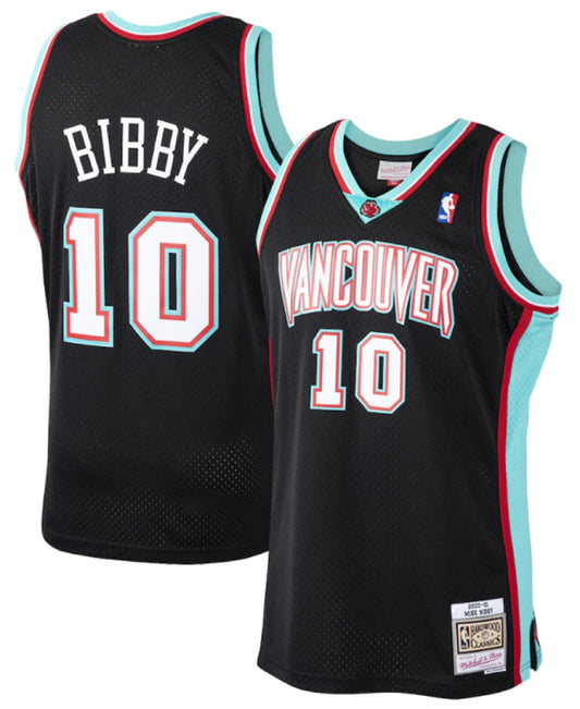 Men's Mitchell & Ness Mike Bibby Black Vancouver Grizzlies 2000-2001 Hardwood Classics Swingman Jersey
