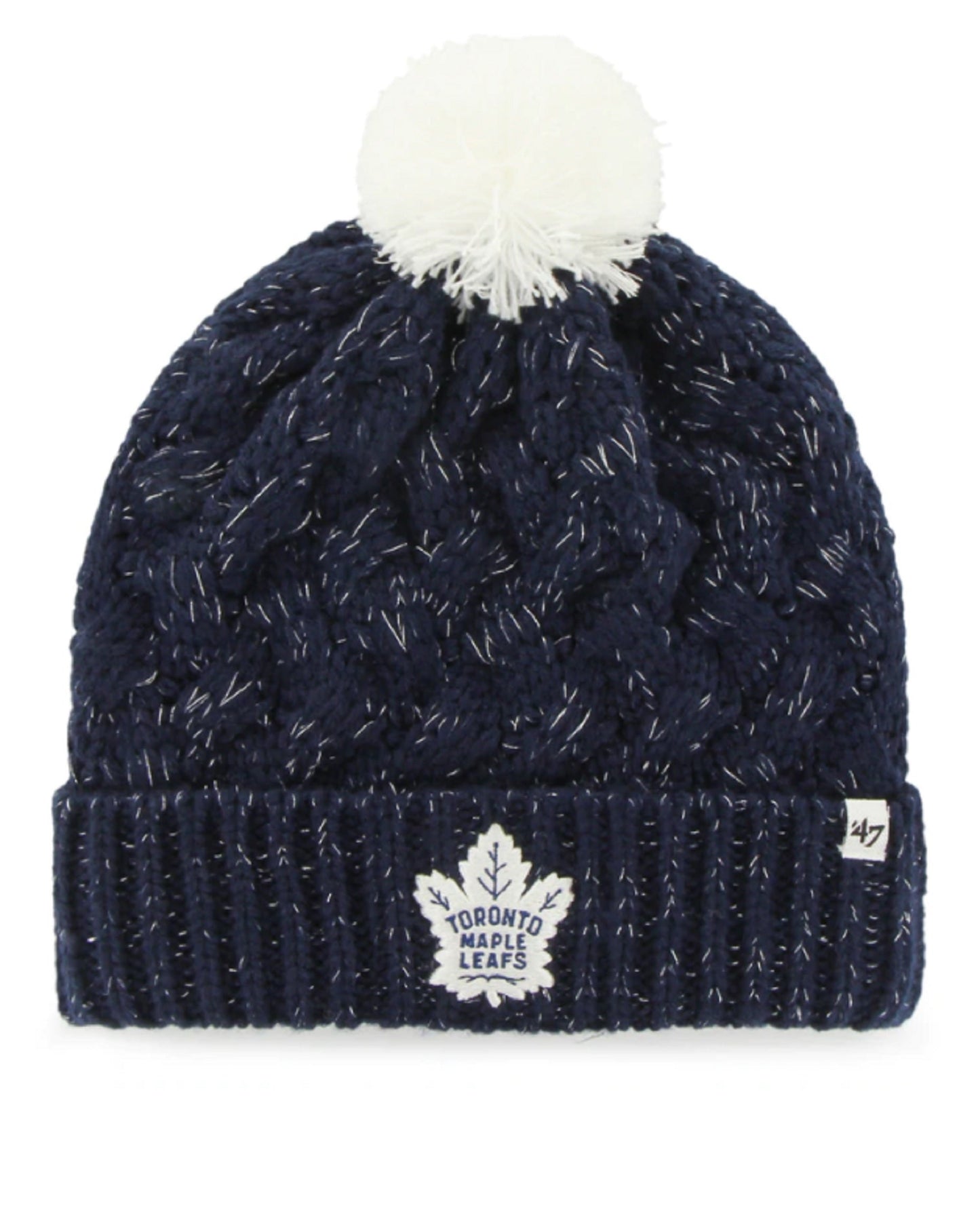 Toronto Maple Leafs Women's '47 Fiona Cuff Knit Toque - Navy Metallic