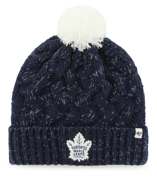 Toronto Maple Leafs Women's '47 Fiona Cuff Knit Toque - Navy Metallic