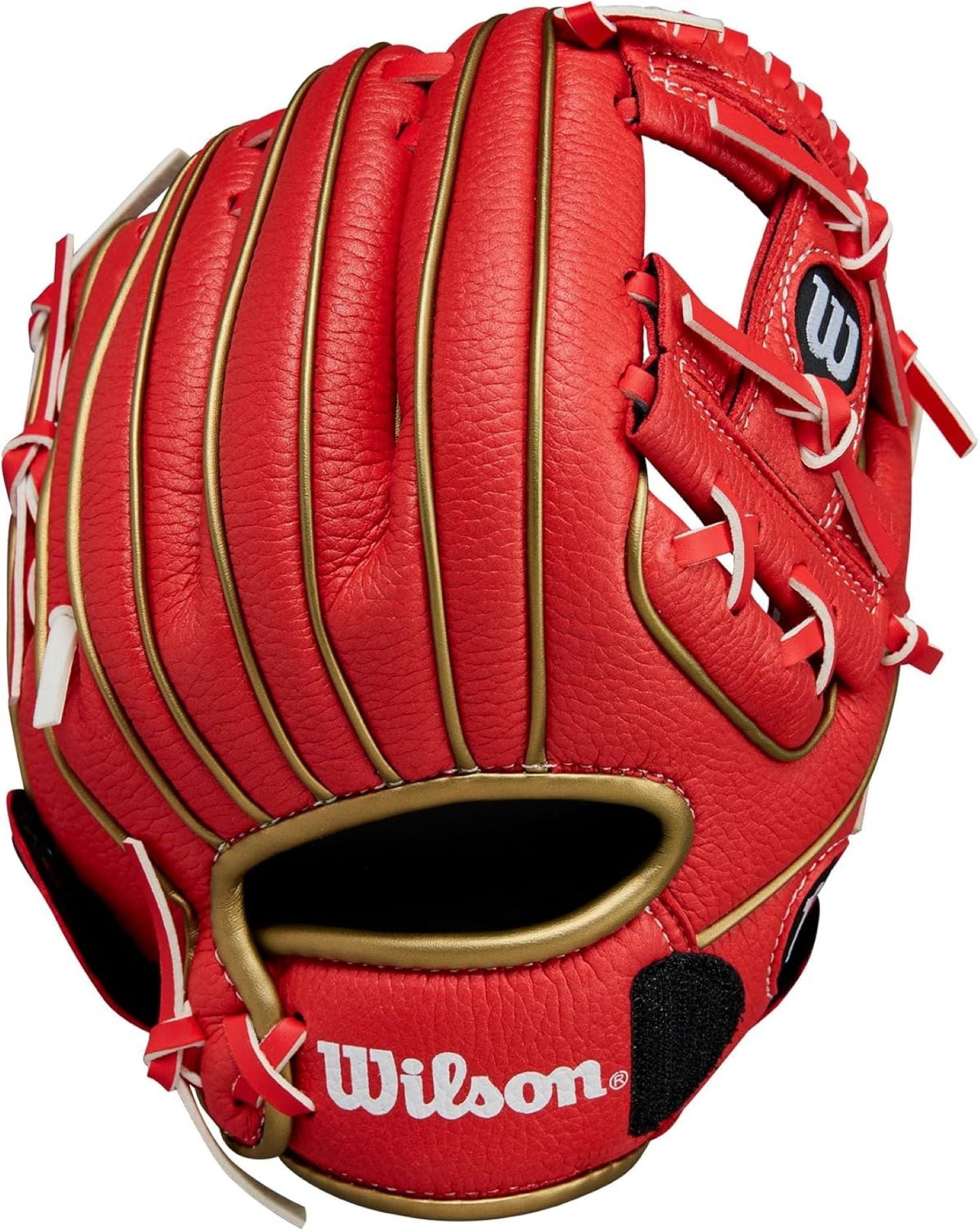 Wilson 2024 A200™ EZ Catch™ 9” T-Ball Glove - Right Hand Throw, Red/Metallic Gold