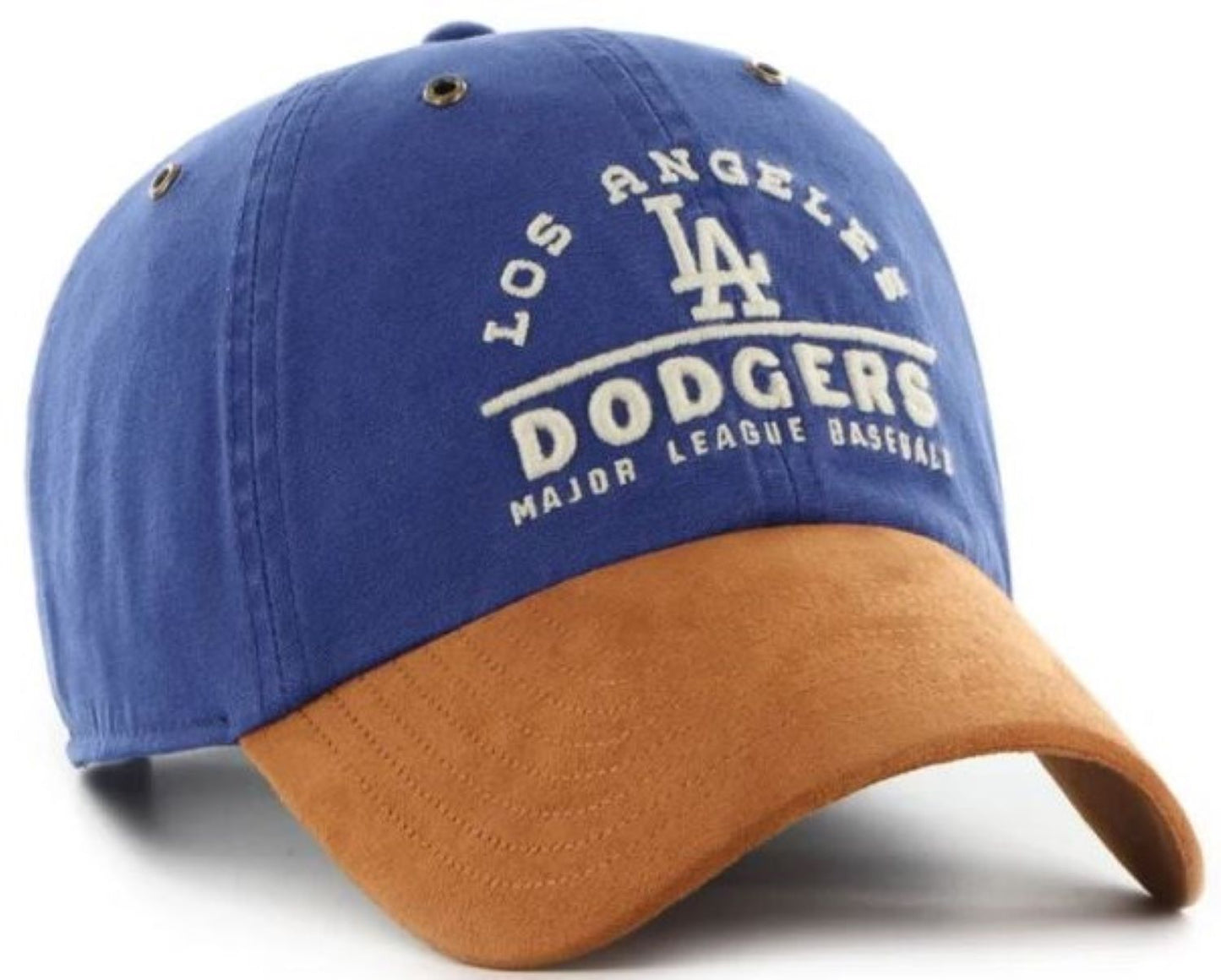 '47 MLB Los Angeles Dodgers Windham Suede Clean Up Adjustable Hat - Royal Blue/Light Brown