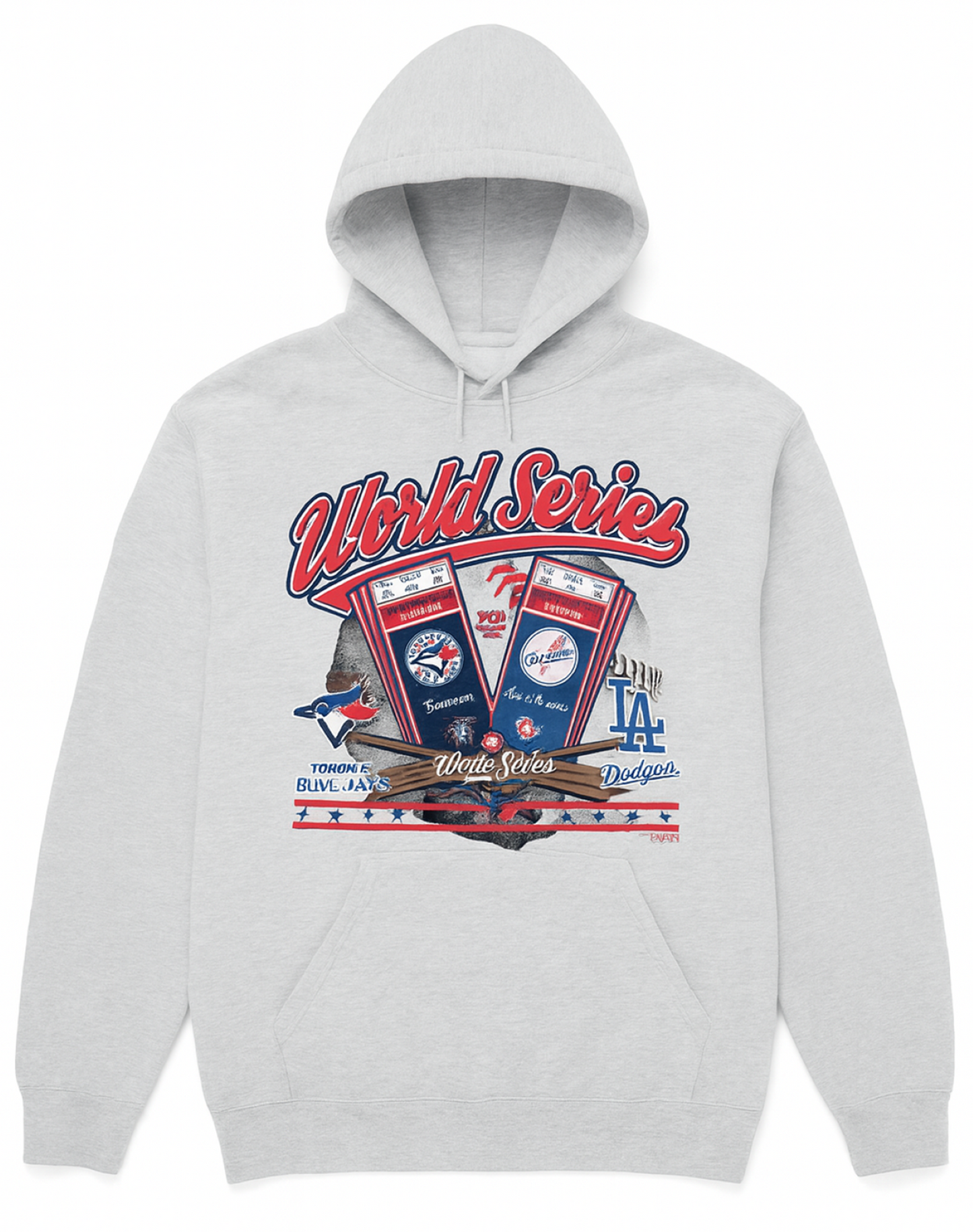 47 MLB World Series Toronto Blue Jays vs Los Angeles Dodgers Dueling Hoodie - Grey