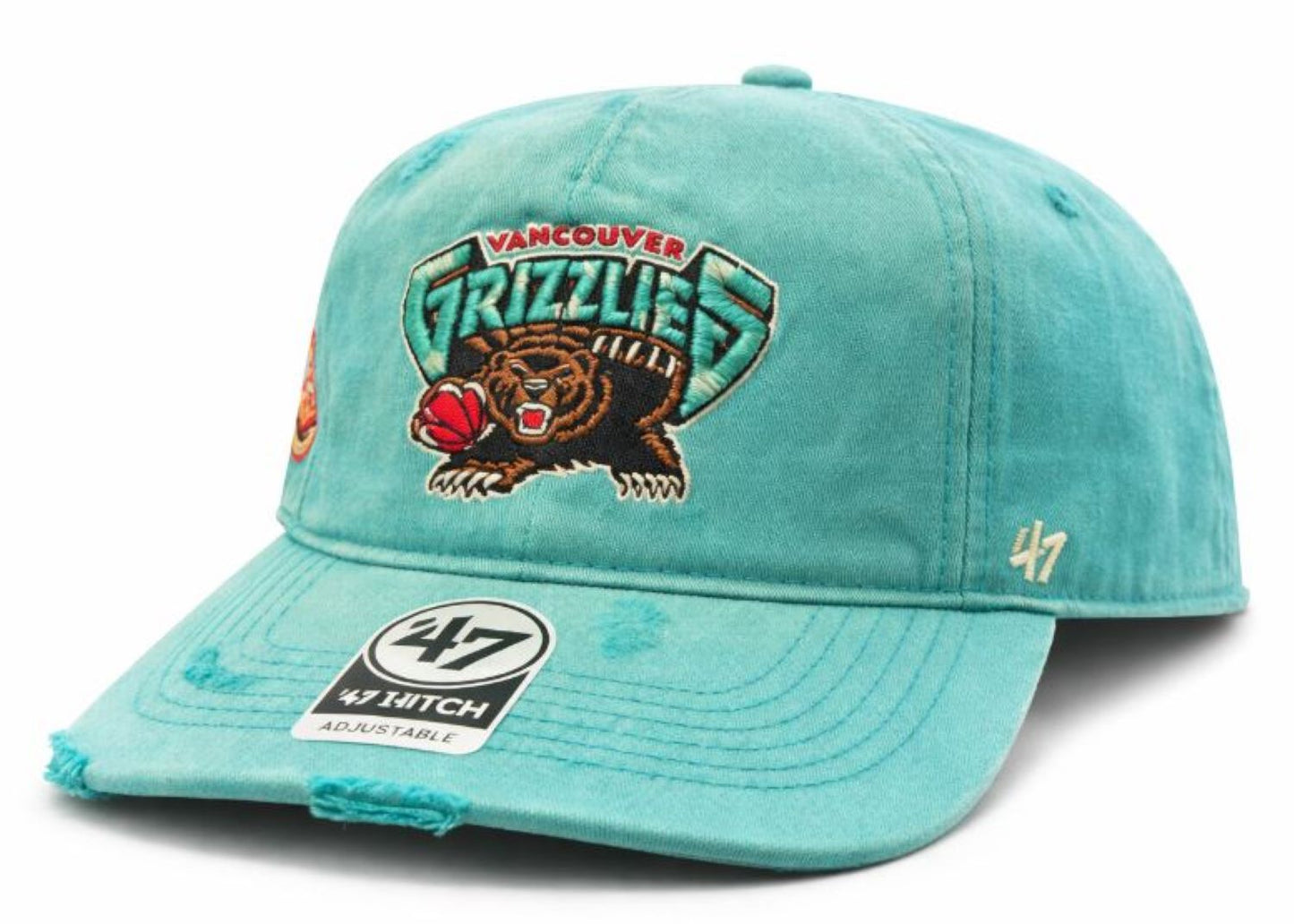 '47 NBA Vancouver Grizzlies Worn SE Hitch LC Adjustable Snapback Hat - Teal
