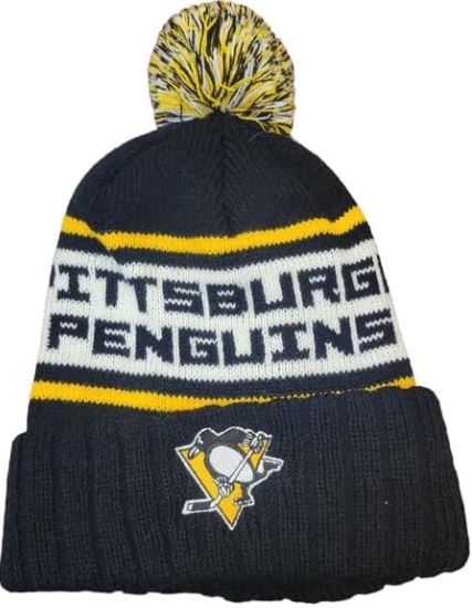American Needle NHL Pittsburgh Penguins Pillow Line Pom Knit Toque - Black