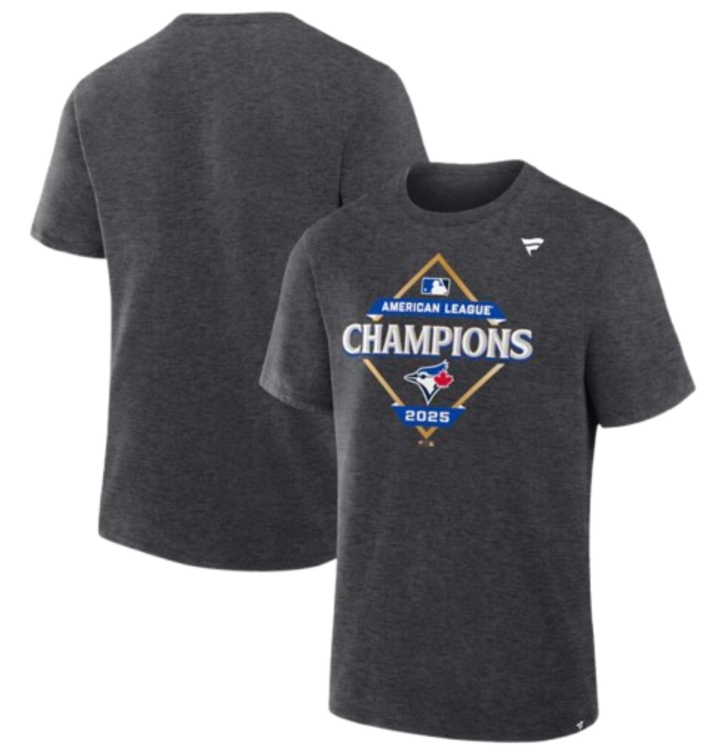 Fanatics MLB Toronto Blue Jays 2025 American League Champions Locker Room T-Shirt - Charcoal