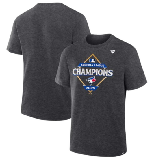 Fanatics MLB Toronto Blue Jays 2025 American League Champions Locker Room T-Shirt - Charcoal