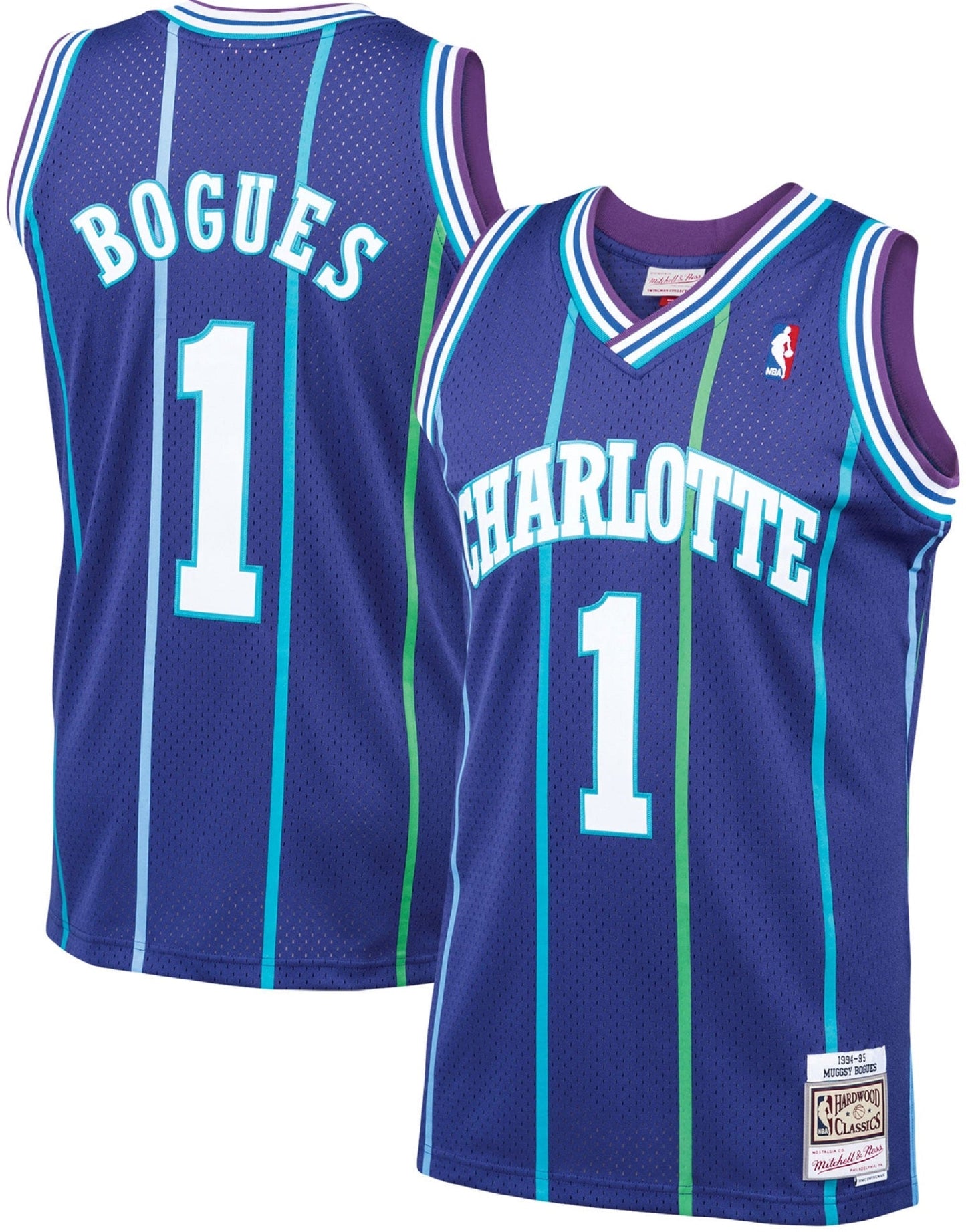 Muggsy Bogues Charlotte Hornets Mitchell & Ness 1994-95 Hardwood Classics Swingman Jersey - Purple