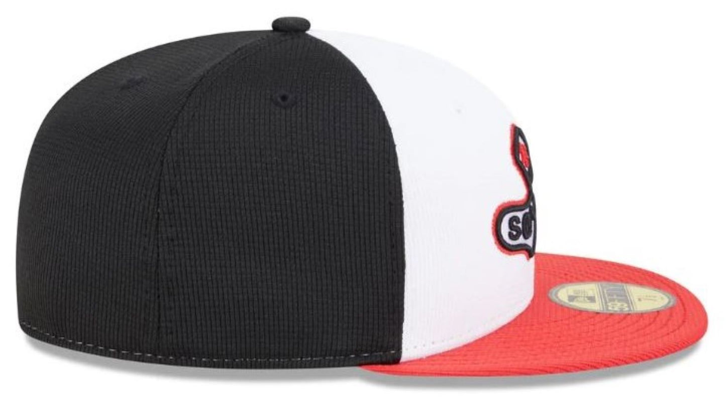 New Era 59FIFTY MLB Chicago White Sox City Connect Batting Practice Fitted Hat - White/Red