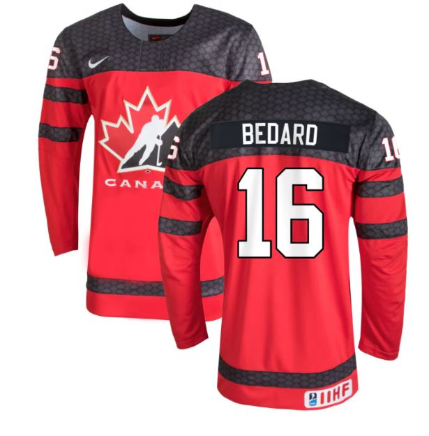 Men's Red Nike Connor Bedard Team Canada Hockey Jersey