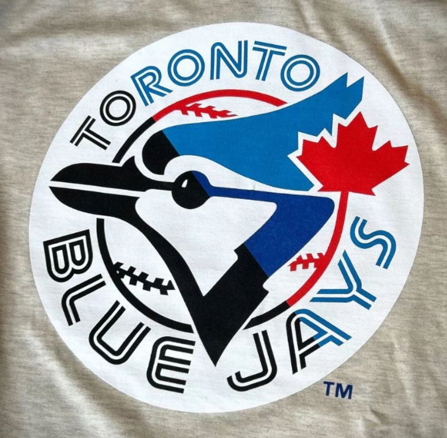 Mitchell & Ness MLB Toronto Blue Jays Cooperstown Half Logo Boxy Tee - Oatmeal White