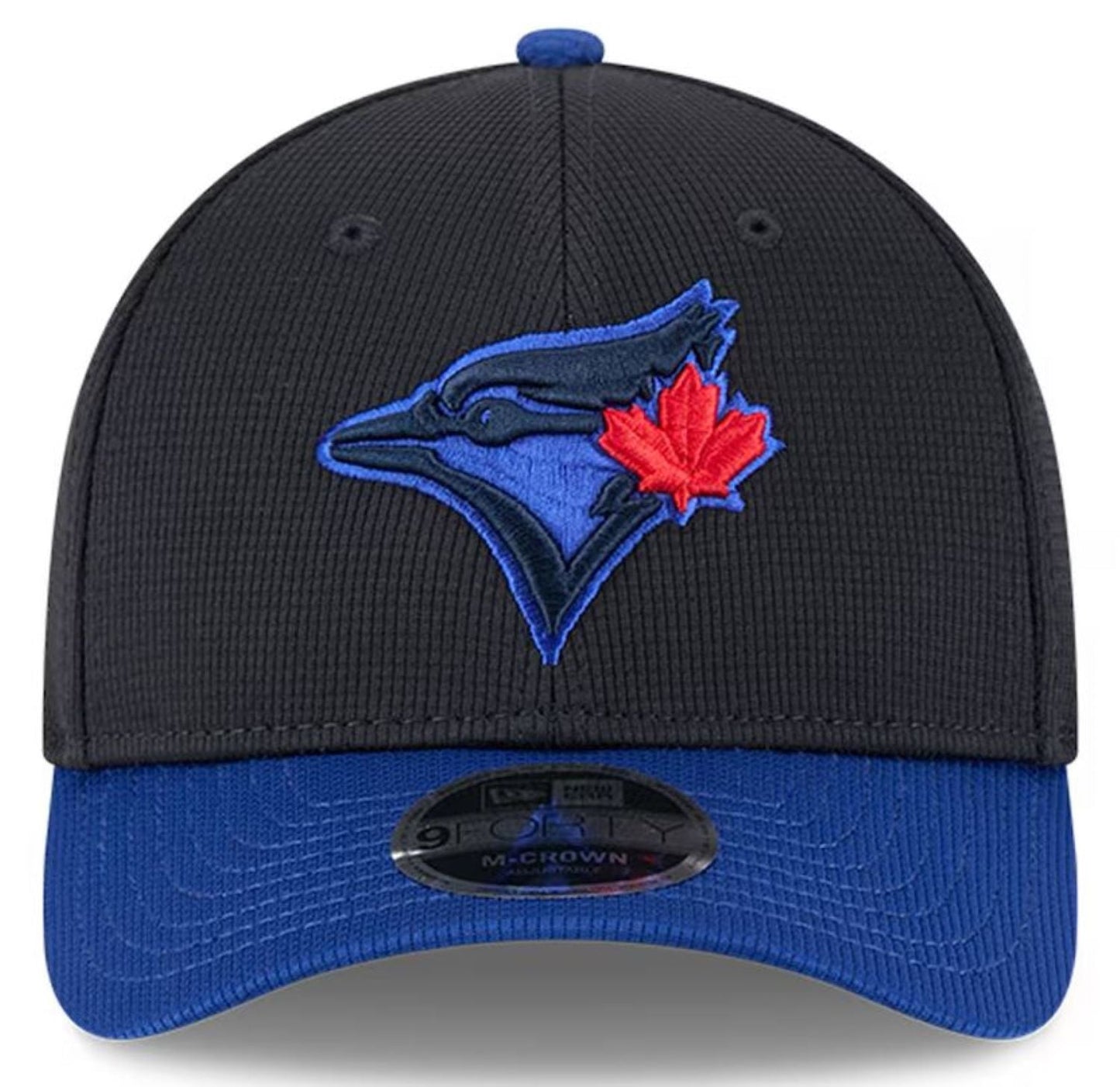 New Era 9FORTY M-Crown MLB Toronto Blue Jays City Connect Batting Practice Two Tone Adjustable Snapback Hat - Black/Blue