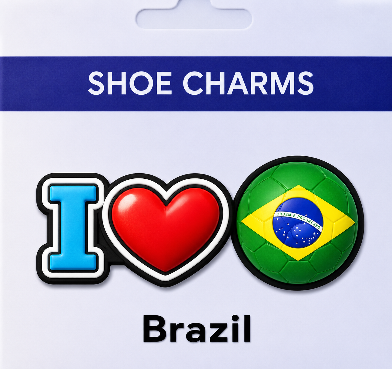 I Heart Soccer Country Flag Shoe Charms For Crocs