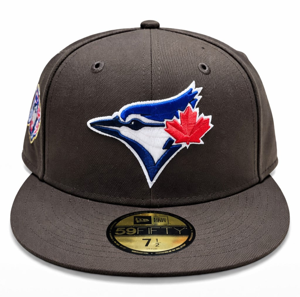 New Era 59FIFTY MLB Toronto Blue Jays 50th Anniversary Side Patch Custom Collection Fitted Hat - Brown