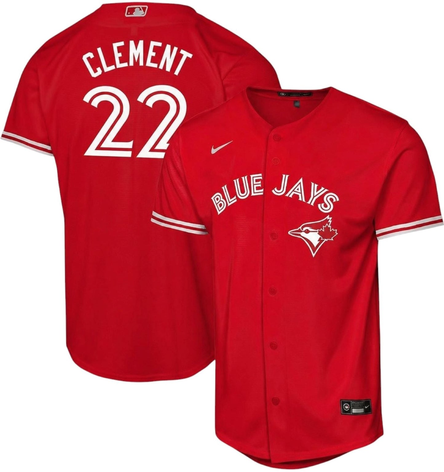 Nike Youth MLB Toronto Blue Jays Alternate Replica Canada Day Ernie Clement #22 Jersey - Scarlet