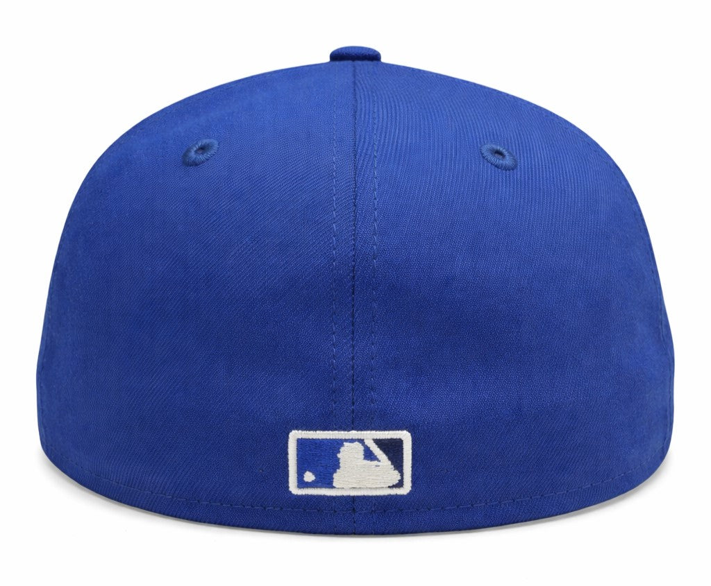 New Era 59FIFTY MLB Toronto Blue Jays Cooperstown Logo 50th Anniversary Side Patch Custom Collection Fitted Hat - Blue/White