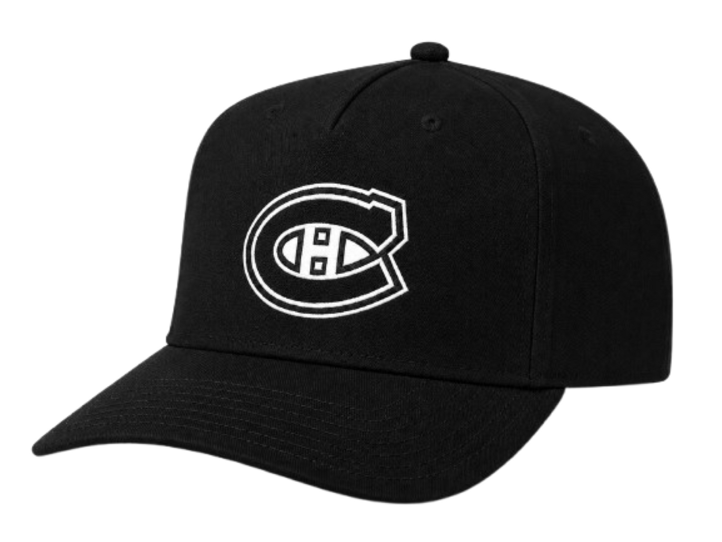 Mitchell & Ness NHL Montreal Canadiens Primary Logo Adjustable A-Frame Snapback - Black/White