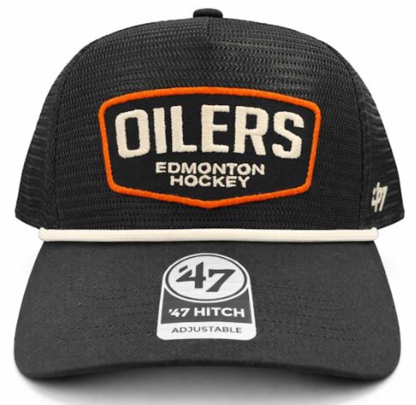 '47 NHL Edmonton Oilers Screener Hitch RF Adjustable Trucker Hat - Black