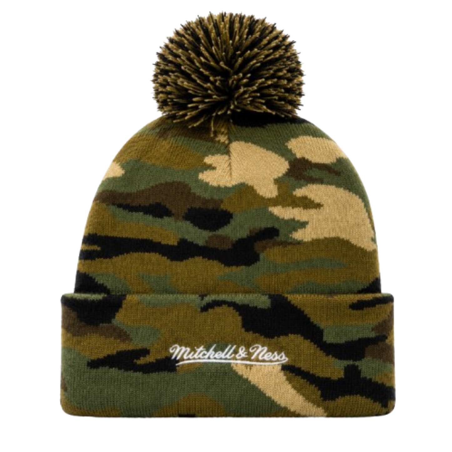 Mitchell & Ness MLB Toronto Blue Jays Custom Cuff Knit Beanie with Pom - Camo