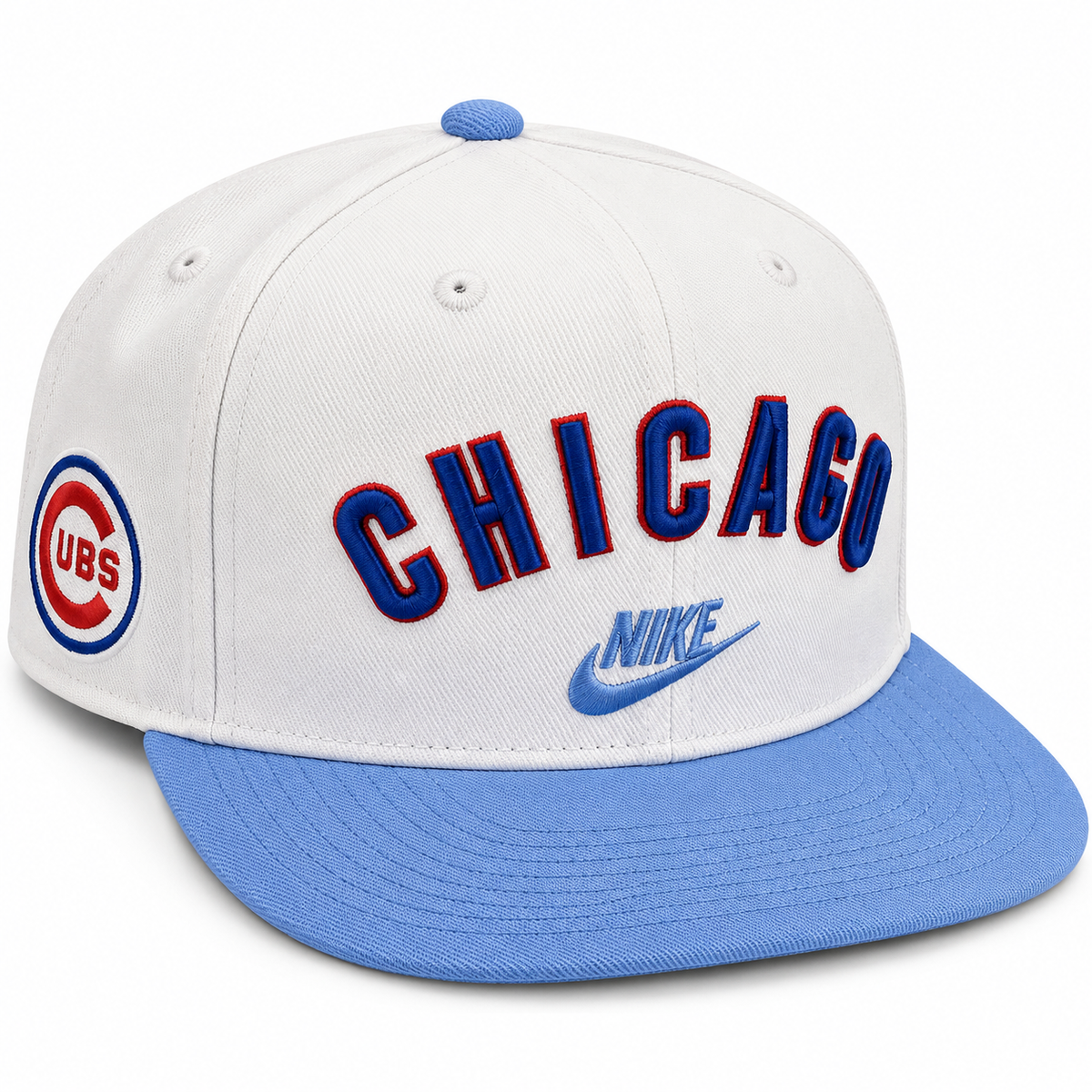 Nike MLB Chicago Cubs Pro Cap Adjustable Snapback Hat – White/Light Blue