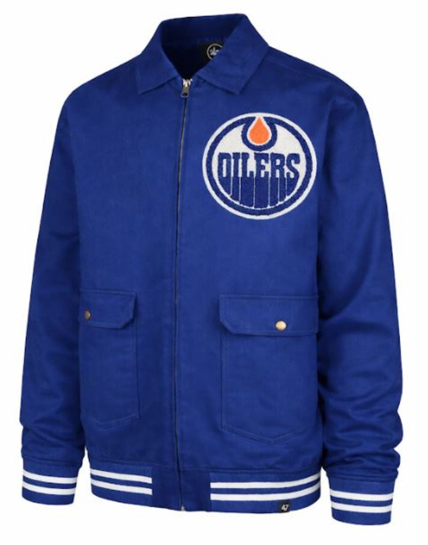 47 NHL Edmonton Oilers Homestead Twill Bomber Jacket - Blue