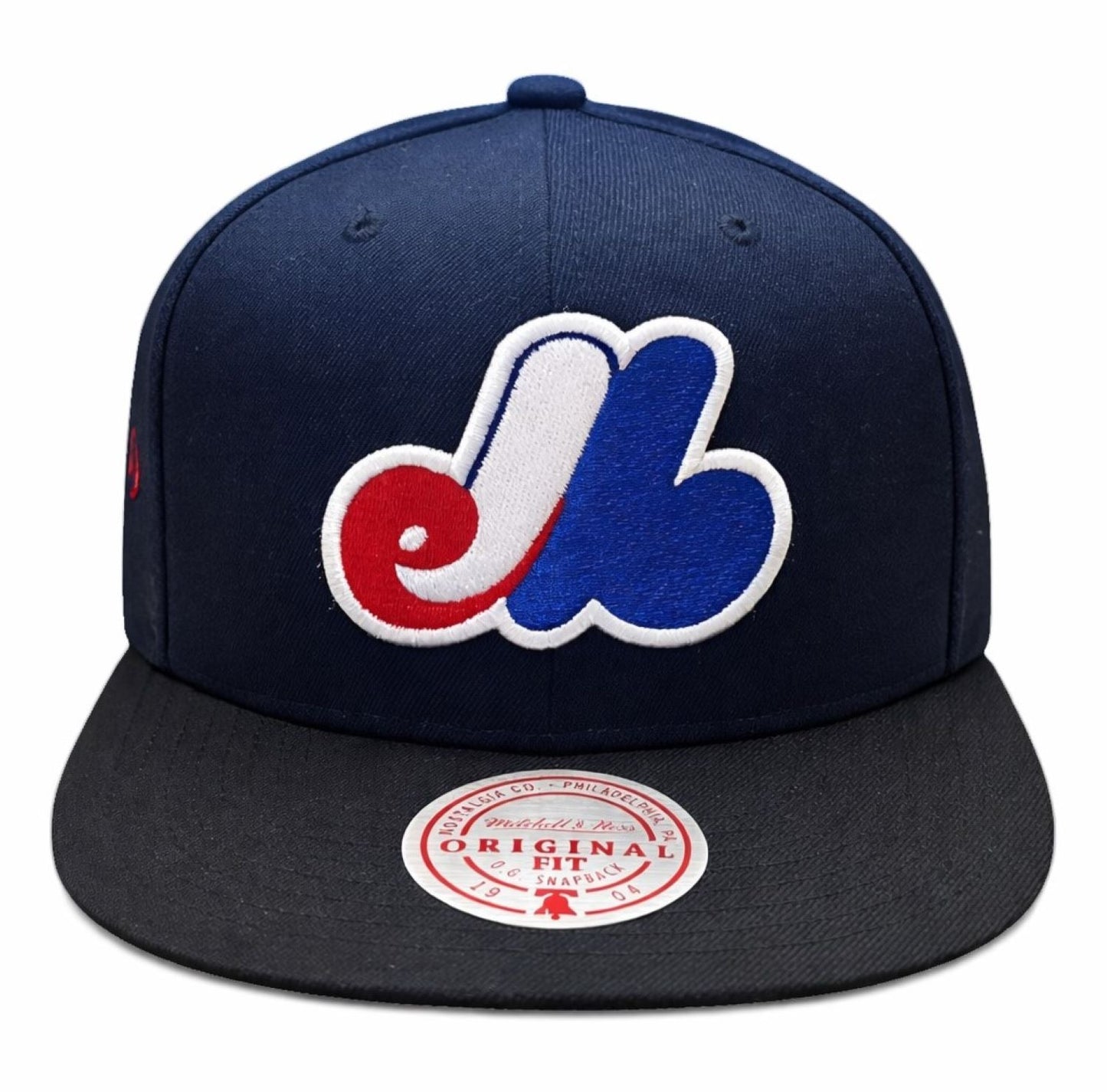 Mitchell & Ness MLB Montreal Expos Sidepatch Original Fit Adjustable Snapback Hat - Black