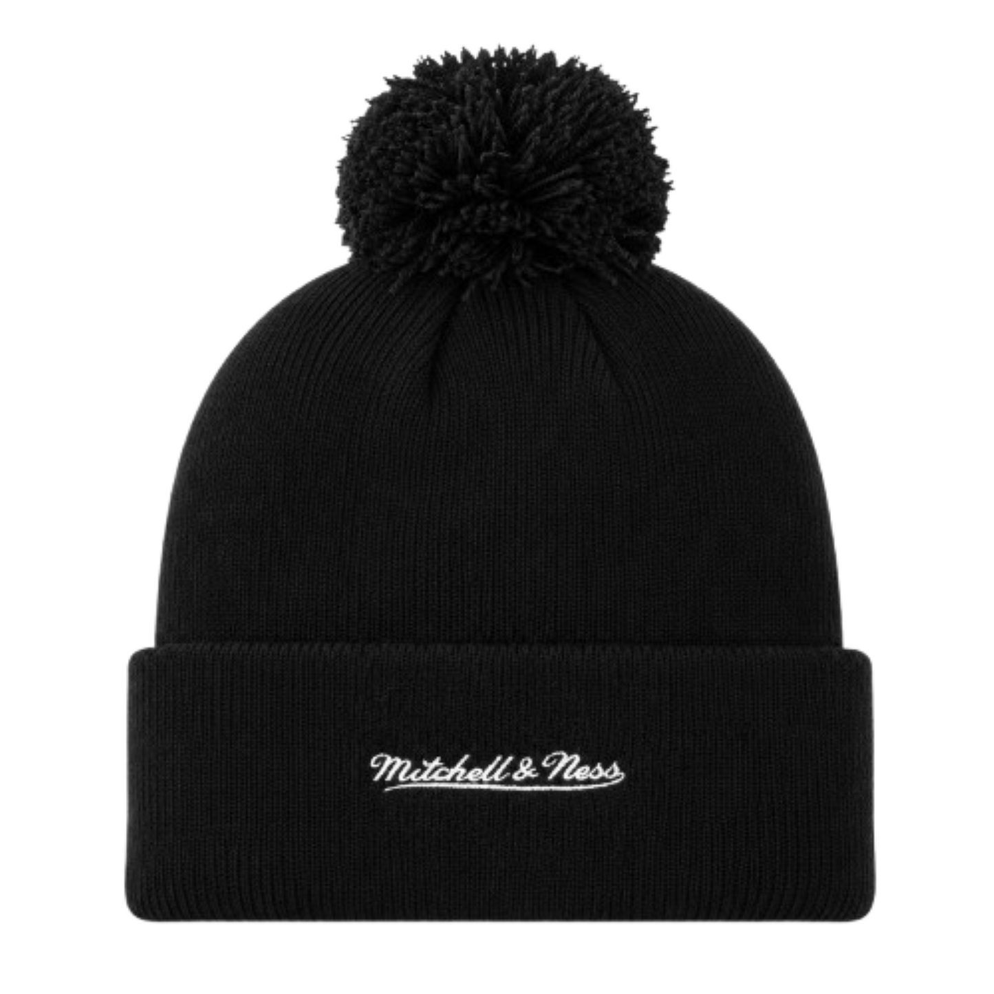 Mitchell & Ness MLB Toronto Blue Jays Custom Cuff Knit Beanie with Pom - Black