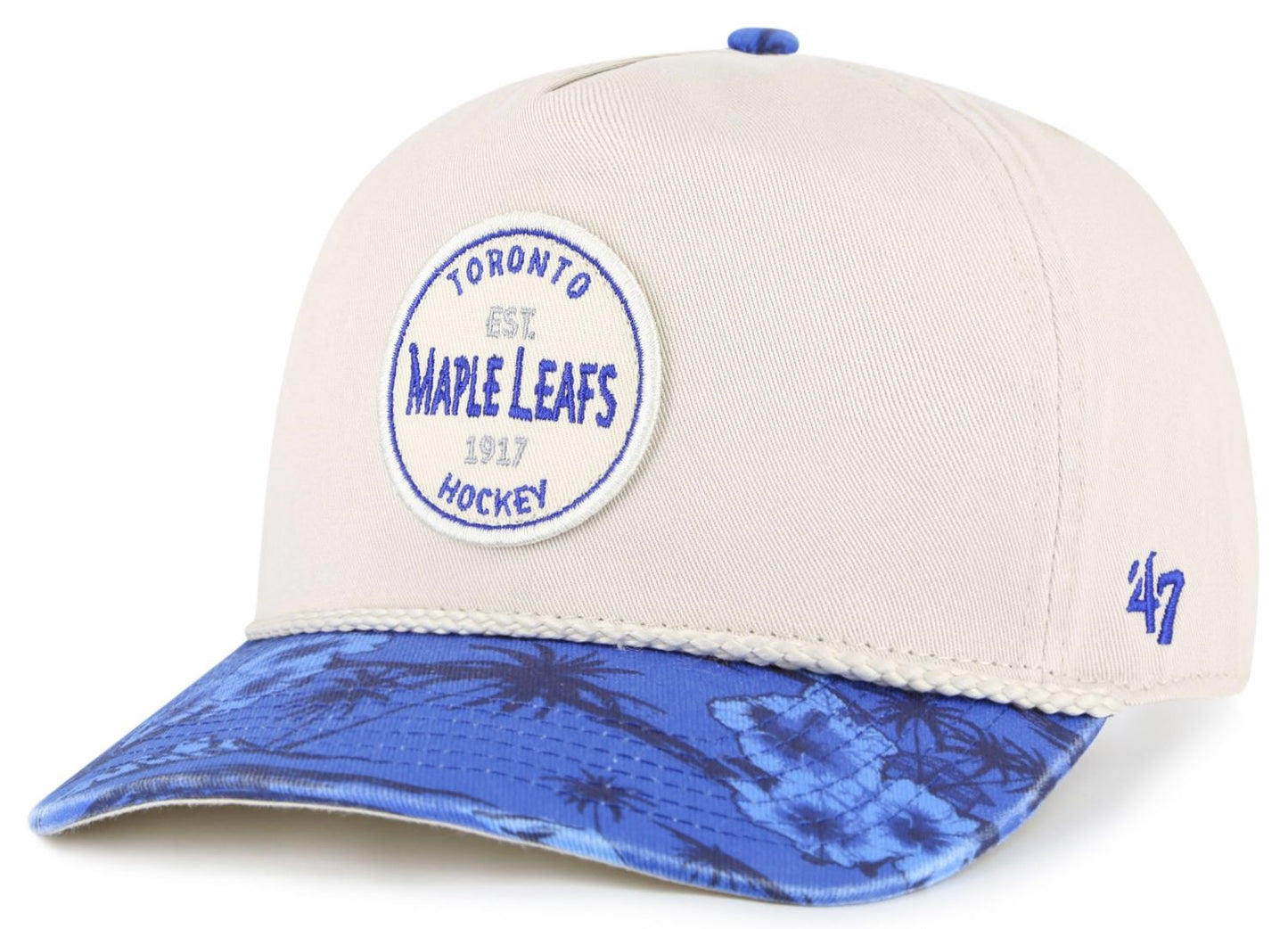 '47 NHL Toronto Maple Leafs Fiji Rope Hitch Adjustable Hat - Beige / Blue