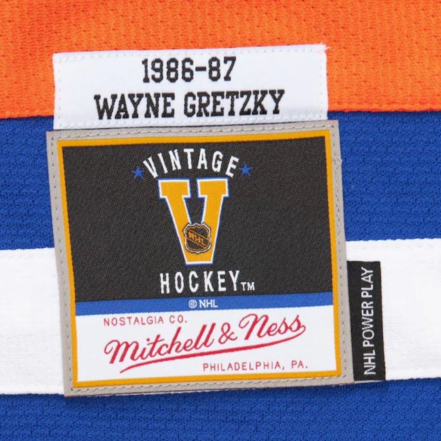 Mitchell & Ness NHL Edmonton Oilers Wayne Gretzky Vintage 1986-87 Power Play Jersey - Blue/Orange