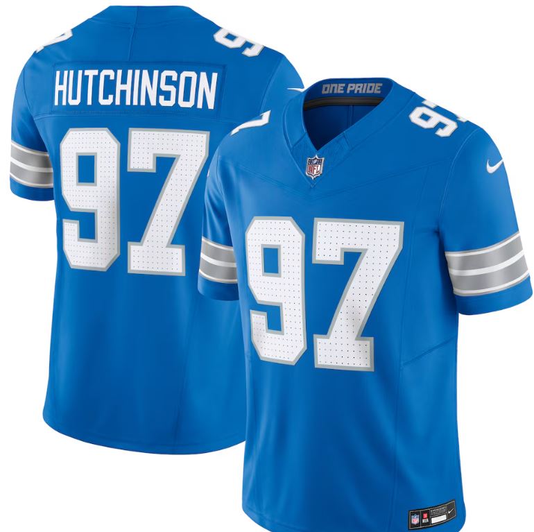 Men's Nike NFL Detroit Lions Aidan Hutchinson Vapor F.U.S.E. Limited Jersey - Blue