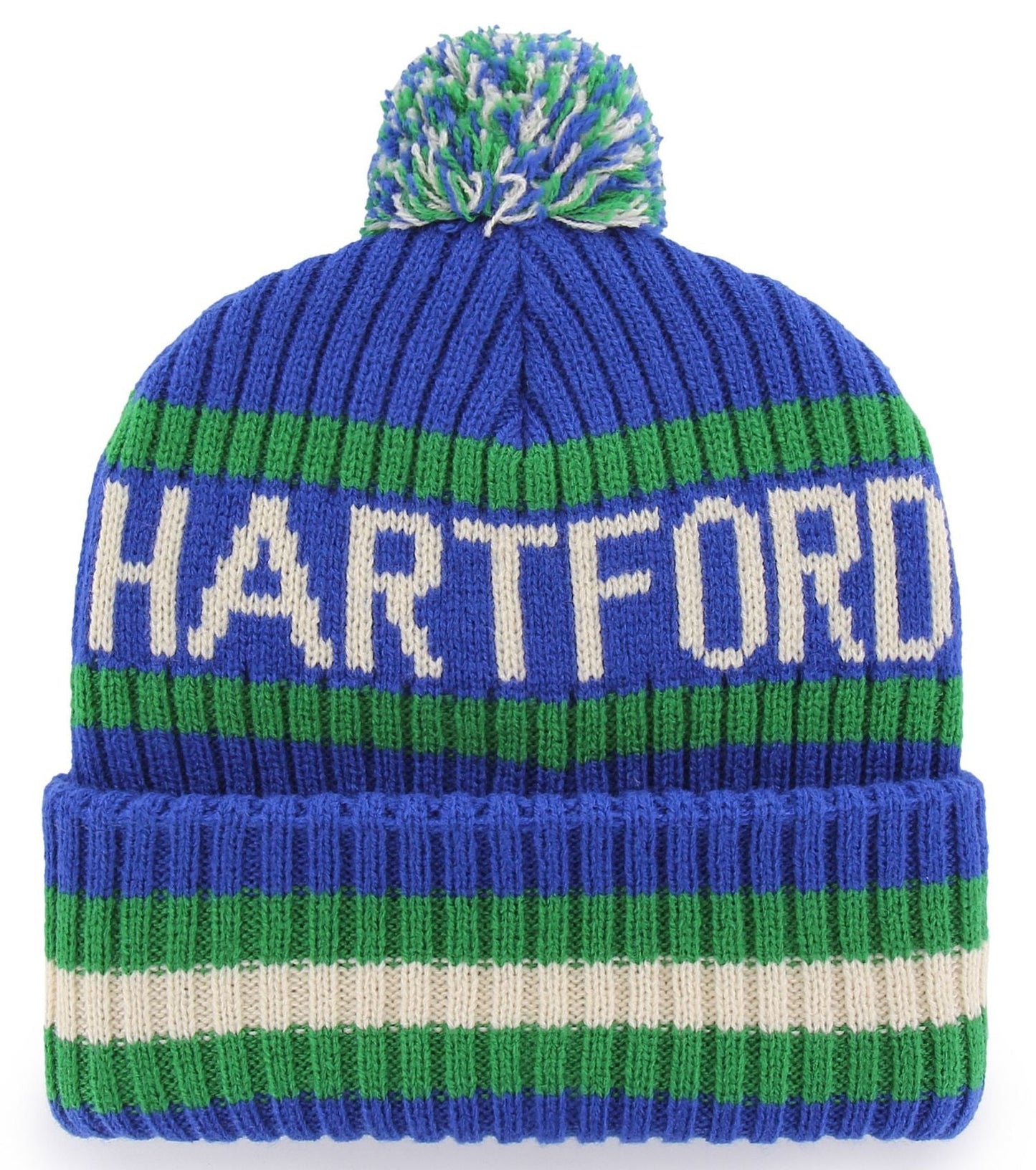 '47 NHL Hartford Whalers Bering Cuff Knit Beanie - Blue/Green