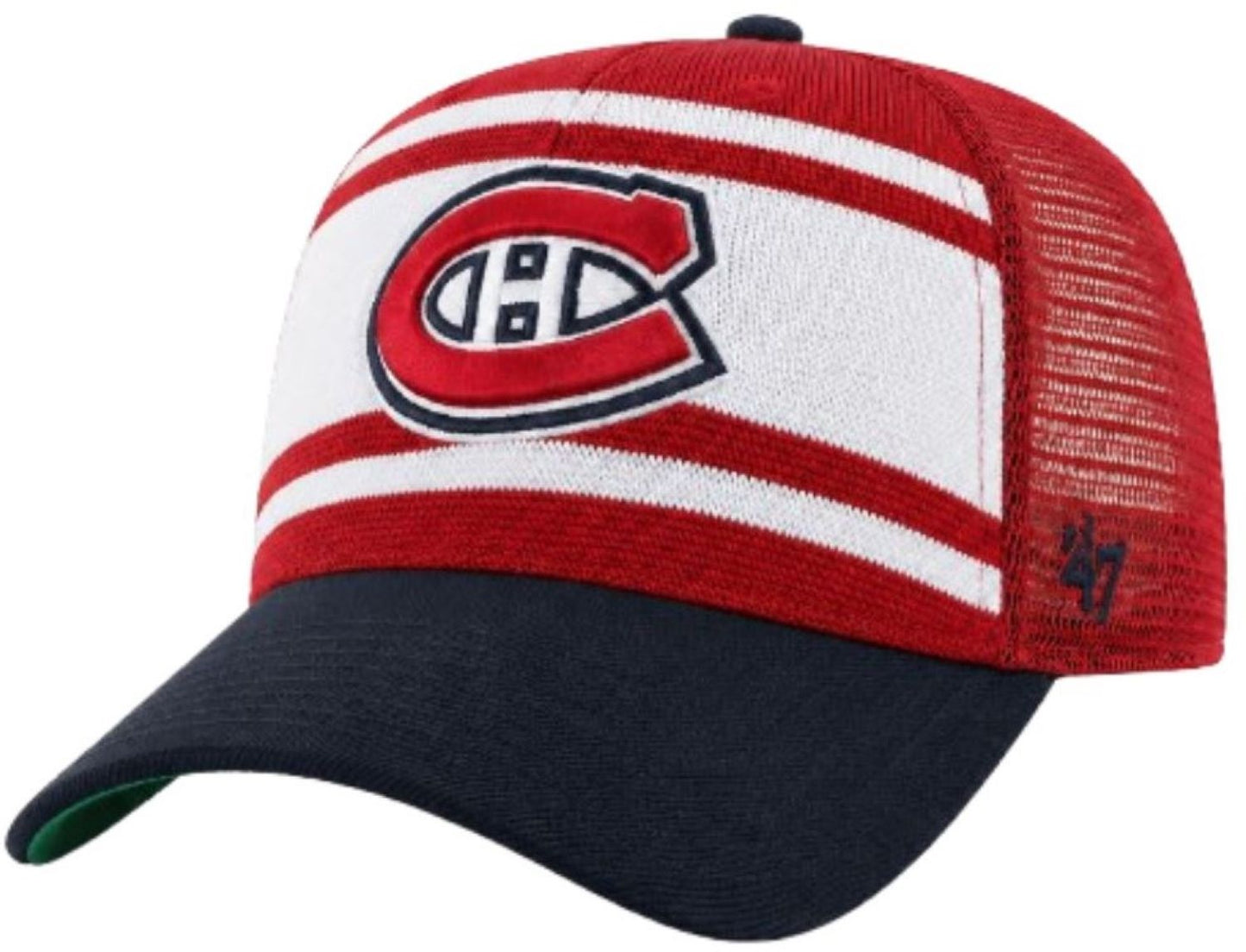 '47 NHL Montreal Canadiens Retro Stripe Hitch Mesh Trucker Adjustable Hat - Red/Navy