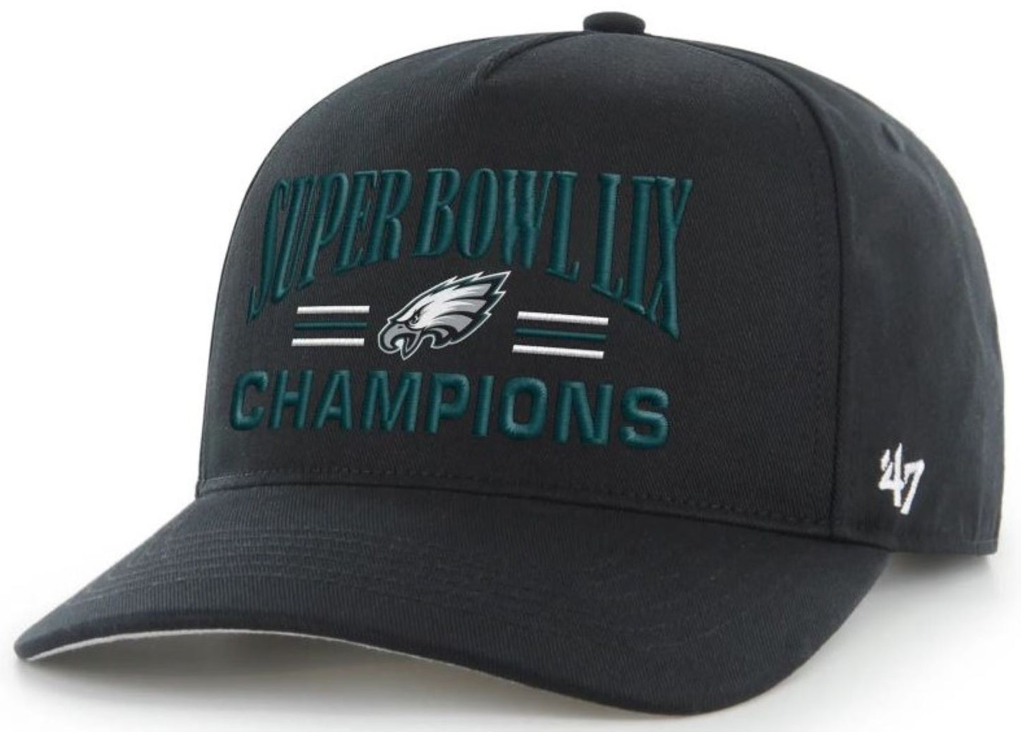 '47 Hitch RF NFL Philadelphia Eagles Super Bowl LIX Champions Adjustable Snapback Hat - Black