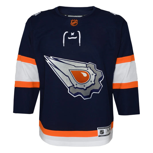 NHL Youth Edmonton Oilers Reversible 2.0 Alternate Premier Jersey - Navy/Orange